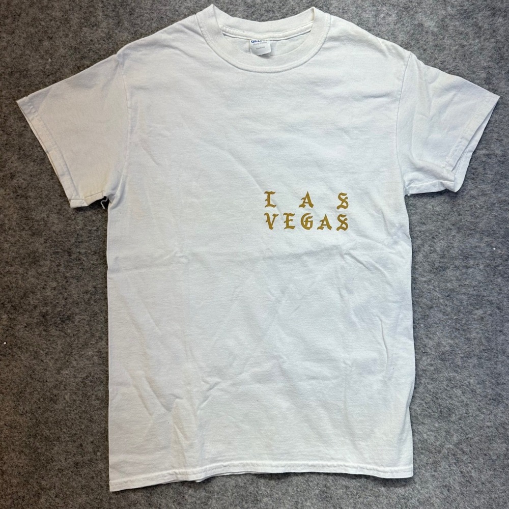 Kanye West Life of Pablo T-Shirt Mens Small White Excellent Las Vegas Graphic